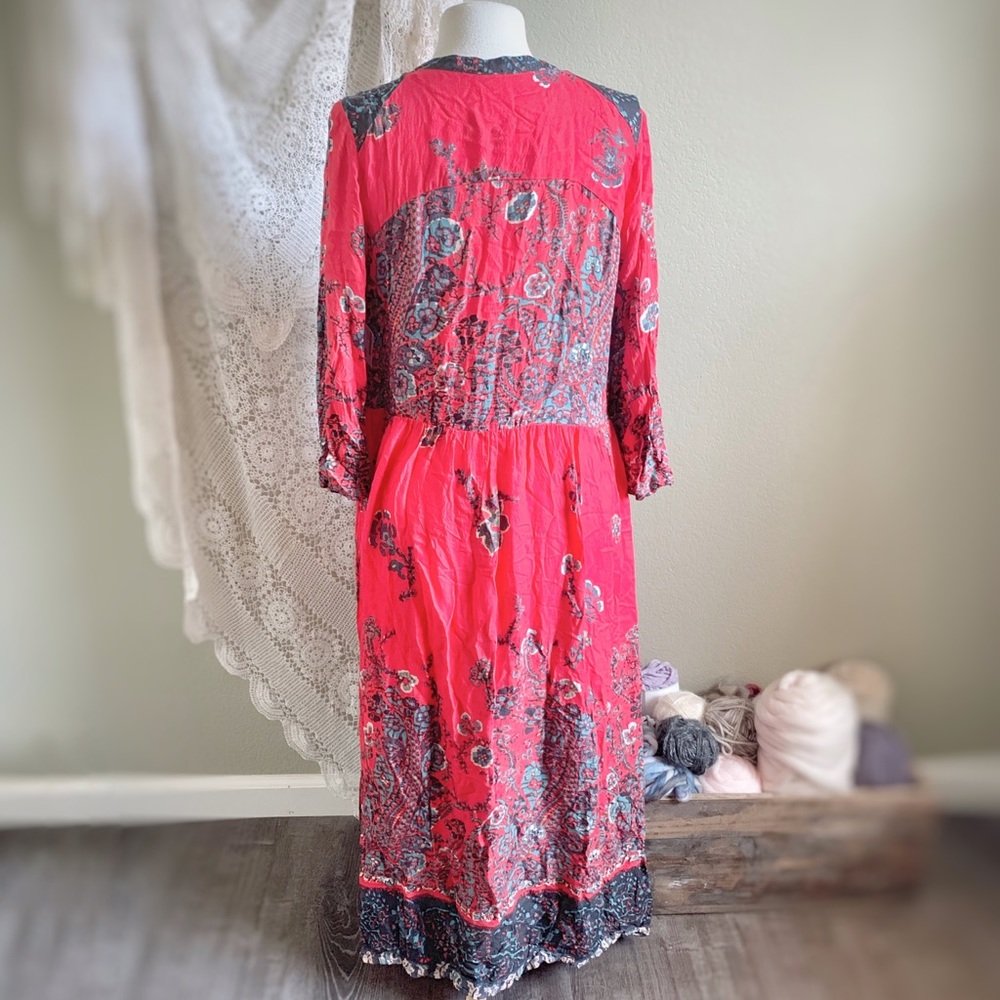 Free People Red Floral Maxi Dress - Picture 4 of 7